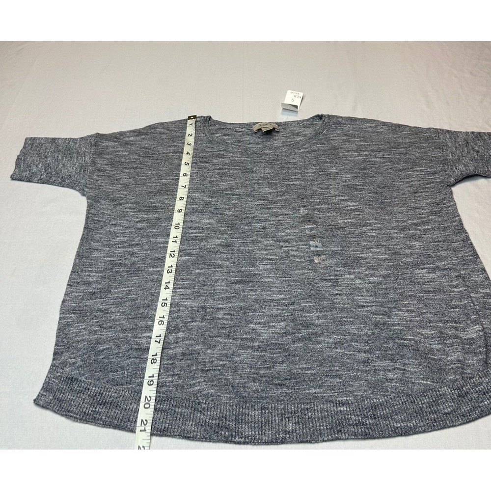 Loft Outlet Womens Small Space Dye Grey Short Sleeve Knit Sweater 21239724